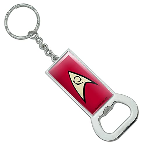 GRAPHICS & MORE Star Trek Engineering Shield Keychain Rectangle Chrome Plated Metal Bottle Cap Opener