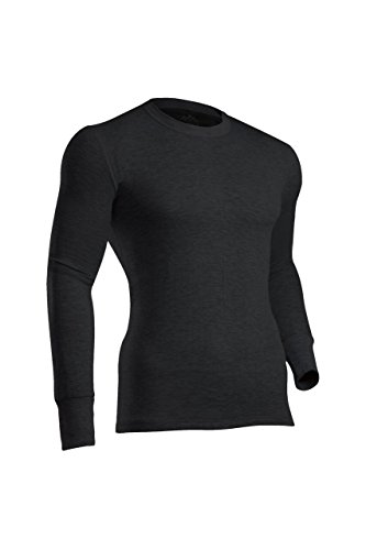 ColdPruf Platinum II Dual Layer Activewear Long Sleeve Crew Neck Men's Base Layer Top, Black, Medium