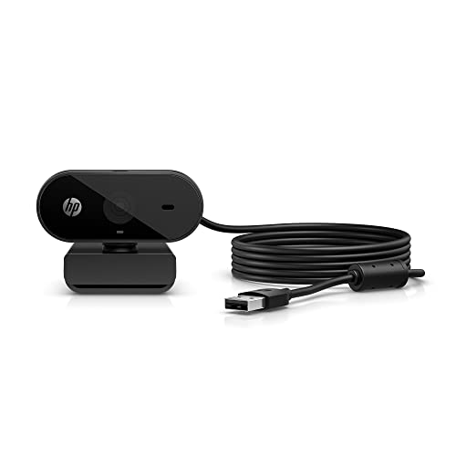 HP 320 FHD Webcam - USB-A Computer Camera with Mic & Privacy Cover - for Desktop, Laptop, & Chromebook - 1080p Resolution w/Wide FOV - Zoom & Teams Compatible - Clip Mount, Tripod Support, & Swivel