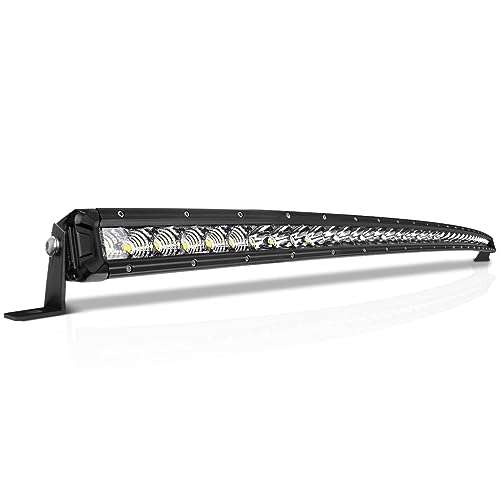 Rigidhorse 42 Inch Curved LED Light Bar, 300W Super Bright Flood & Spot Beam Combo - 52000LM Off Road Driving Single Row Light Bars for Trucks for Jeep Trucks Boats ATV UTV Cars