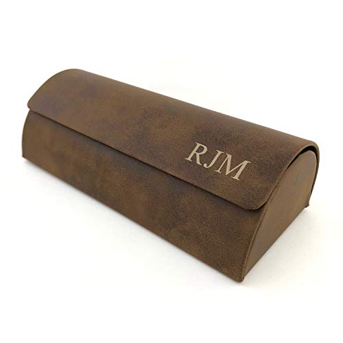 Personalized Glasses Case Eyeglasses Holder (Brown with Gold)