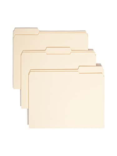 Smead Standard File Folders, 100 Count, Manila, Reinforced 1/3-Cut Tabs, Letter Size (10334)