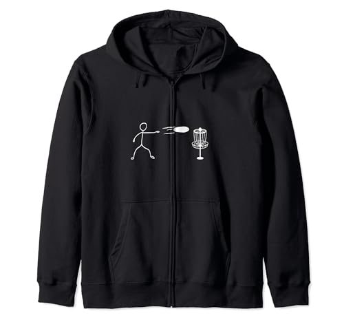 Funny Golf Disk Stickman Throwing Golf Disk Golfer Vintage Zip Hoodie