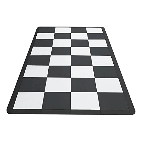 Speedway Tile Motorcycle Garage Floor Mat (Black/White)