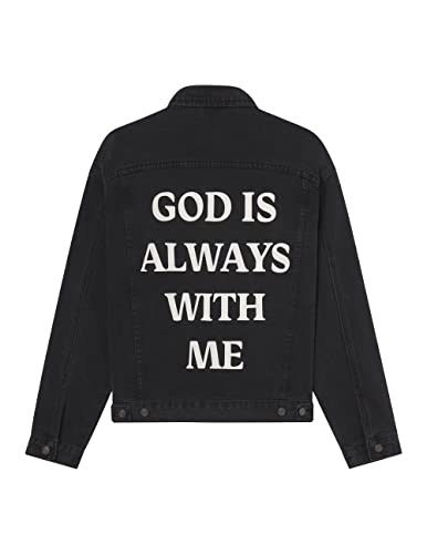 Elevated Faith God Is Always With Me Unisex Denim Jacket (as1, alpha, l, regular, regular)