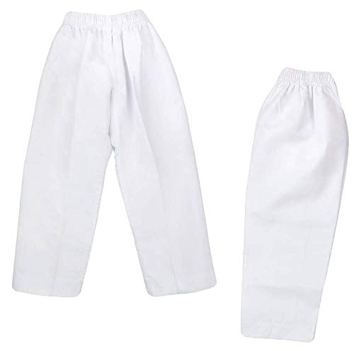 NAMAZU Karate Pants for Kids and Adult 7oz Ploy/Cotto Lightweight Student Karate Gi Pants Elastic Waist Martial Arts Pants