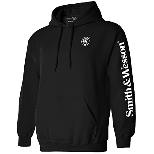 Smith & Wesson Men’s Hooded Sweatshirt, Official Hoodie, Large, Black