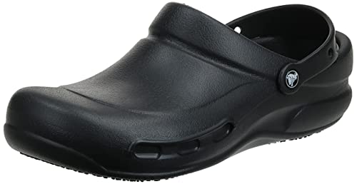 Crocs Unisex Adult Men's and Women's Bistro Clog | Slip Resistant Work Shoes, Black, 6 US