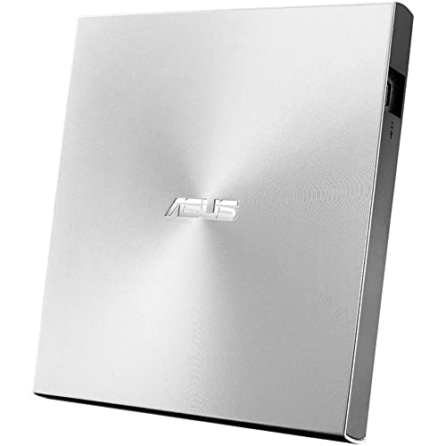 ASUS ZenDrive Silver 13mm External 8X DVD/ Burner Drive +/-RW with M-Disc Support, Compatible with both Mac & Windows and Nero BackItUp for Android devices (USB 2.0 & Type-C cables included)