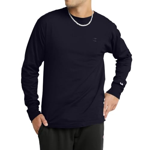 Champion, Classic and Comfortable Tee, Long-Sleeve T-Shirt for Men (Reg. or Big & Tall), Black, Large