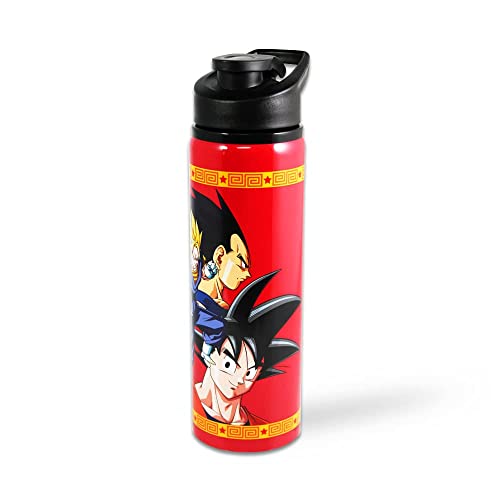 JUST FUNKY Dragon Ball Z Saiyan Fusion Stainless Steel Water Bottle | 25 oz Travel Beverage Container | Featuring Gogeta & Gotenks | Officially Licensed
