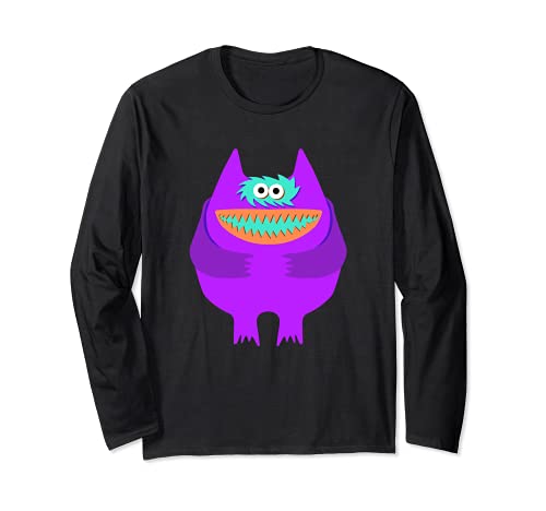 Purple Nauga Stuffed Animal Cute Monster Throwback Long Sleeve T-Shirt