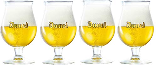 Duvel Golden Ale Tulip Belgian Beer Glass 0.33 - Set of 4