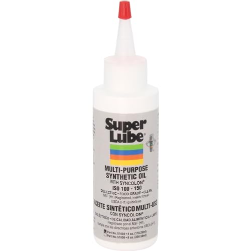 Super Lube 51004 Synthetic Oil with PTFE, High Viscosity, 4 oz Bottle,Translucent white(Packaging may vary)