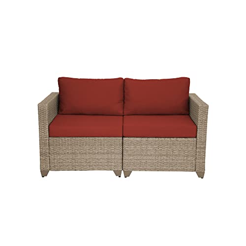 TK Classics Maui Outdoor Loveseat, Crimson