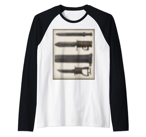M9 Multi-purpose Bayonet Knife Design Raglan Baseball Tee