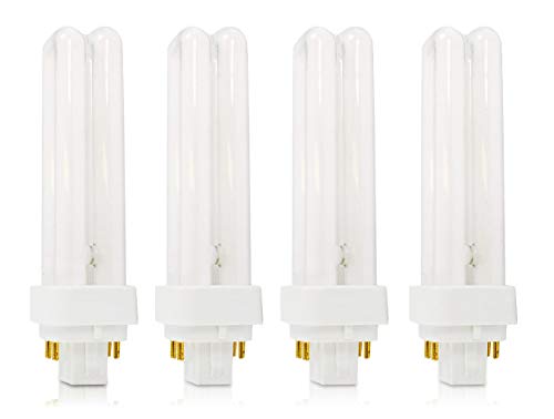 Circle (4 Pack) CFL Bulbs Direct Generic Replacement for Panasonic FDS18E35/4 18W 3500K Double Tube, 4 Pin G24q-2 Base, Compact Fluorescent Light Bulbs
