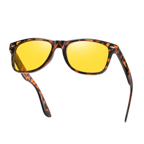 Night Vision Glasses Polarized Anti-Glare, HD Night Driving Yellow Glasses for Women Men