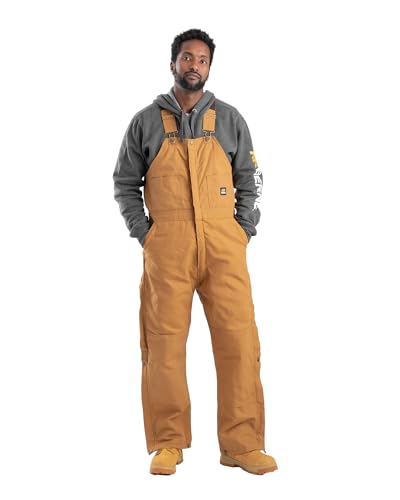 Berne Men's Heritage Insulated Duck Bib Overall, X-Large Short, Brown Duck