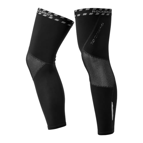 ROCKBROS Cycling Leg Warmers Thermal Long Leg Sleeves for Men Women Legwarmer