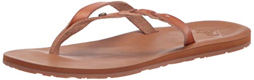 Roxy Women's Liza FLIP Flop Sandal, Tan/Brown 21, 11