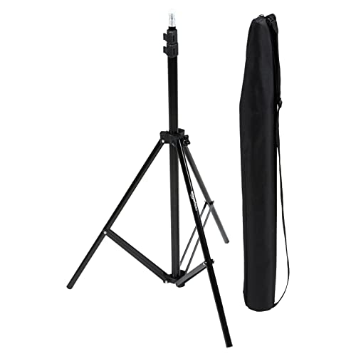 Amazon Basics Aluminum Light Photography Tripod Stand with Case - Pack of 2, 2.8 - 6.7 Feet, 3.66 Pounds, Black