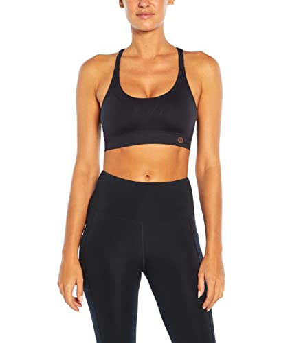 Balance Collection Womens Standard Juliette Low Impact Seamless Sports Bra, Black