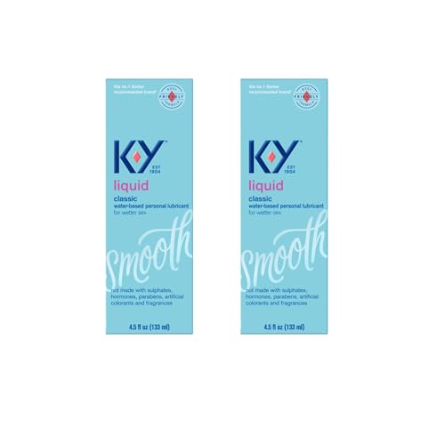 K-Y Liquid Personal Lubricant 4.5 oz, Premium Natural Feeling Water-Based Lube For Men, Women & Couples (Pack of 2)