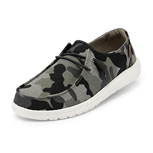 Hey Dude Women's Wendy Camo Size 9 | Women’s Shoes | Women’s Lace Up Loafers | Comfortable & Light-Weight