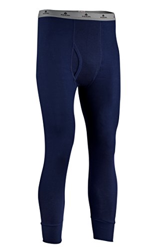 Indera Men's Polypropylene Performance Rib Knit Thermal Underwear Pant, Navy, Large