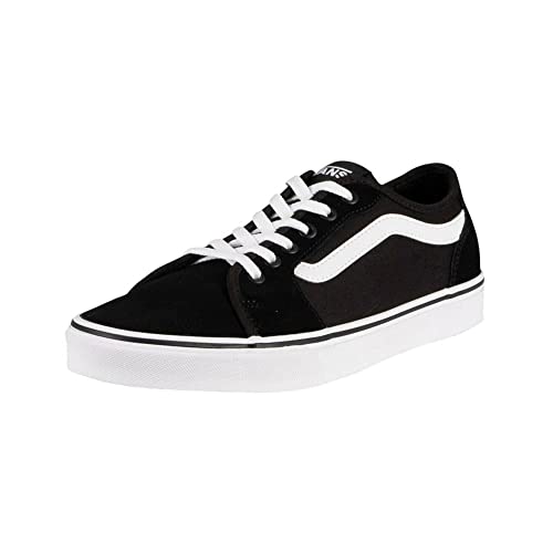 Vans Men's Low-Top Trainers Sneaker, Suede Canvas Blk White, 12