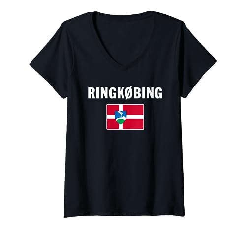 Ringkøbing Flag Apparel National pride Souvenir Gift V-Neck T-Shirt