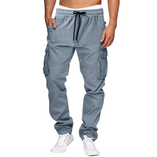 SJWCLYS Hiking Joggers,Cargo Pants for Men Fashion Hiking Pants Casual Workout Joggers Multi Pockets Cargo Pants Outdoor Sweatpants