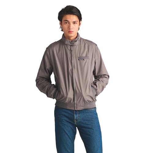 Members Only Men's Classic Iconic Racer, Slim Fit Jacket (Grey, Medium)
