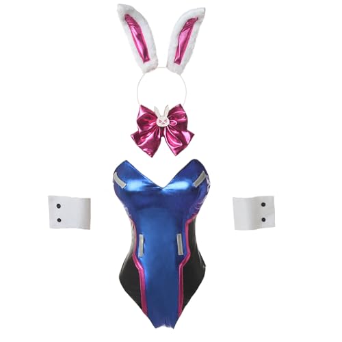 Nuoqi Bunny Dva Cosplay Costume Hana Song Dva Bunny Girl Bodysuit Costume One Piece Bunny Suit S