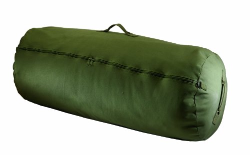 Texsport Zipper Canvas Duffle Duffel Roll Travel Sports Equipment Bag, Olive Drab, Standard
