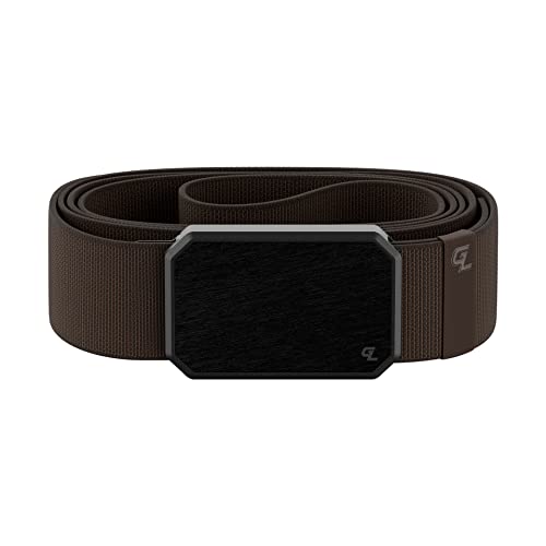 Groove Life Groove Belt Black/Brown - Men's Stretch Nylon Belt with Magnetic Aluminum Buckle, Lifetime Coverage - Small (28-32')