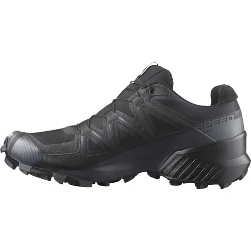 Salomon Men's SPEEDCROSS GORE-TEX Trail Running Shoes for Men, Black / Black / Phantom, 11