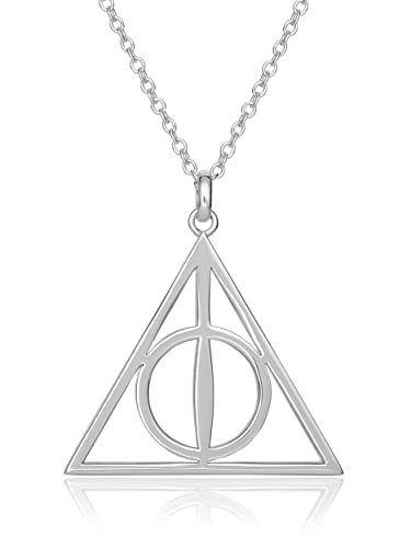 Harry Potter Womens Deathly Hallows Necklace - 18-inch Chain Necklace for Women Jewelry