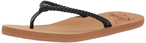 Roxy Women's Costas Sandal Flip Flop, Black, 8 Medium US