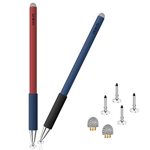 Stylus for iPad(2 Pcs), MEKO 2-in-1 3rd Gen Disc Universal Stylus Pens Touch Screens for Apple/iPhone/Ipad pro/Mini/Air/Android/Microsoft/Surface All Capacitive Touch Screens (Red & Blue)