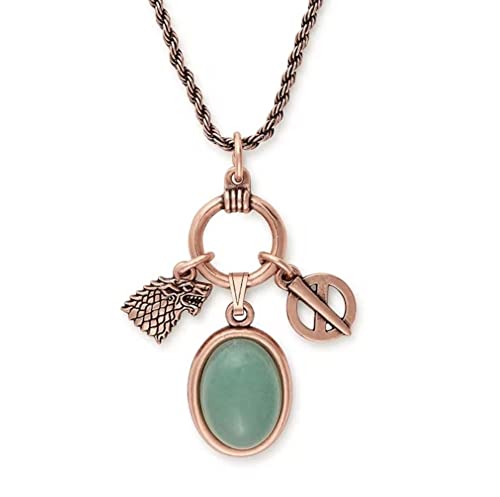 Alex and Ani Game of Thrones Necklace for Women, Sansa Stark Trio Charm, Rafaelian Antique Rose Finish, 21 in