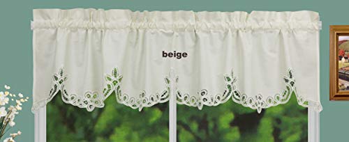 Creative Linens Battenburg Lace Kitchen Curtain Valance ECRU BEIGE