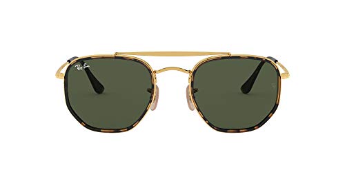 Ray-Ban RB3648M The Marshal II Hexagonal Sunglasses, Gold/G-15 Green, 52 mm