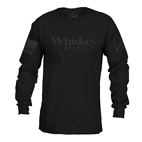 Grunt Style Whiskey Helps Black Label - Long Sleeve (Black, Small)