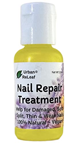Urban ReLeaf Nail Repair Treatment ! Help for Damaged, Soft, Split, Thin & Weak Nails. 100% Natural Oils. Vegan. Helps Growth After Damage. Nourish & Condition Cuticles. Proudly Made in the USA.