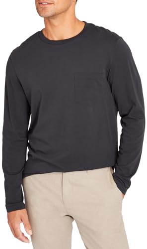 Club Monaco Men's Long Sleeve Williams Tee, Eclipse/Bleu Marine, Large