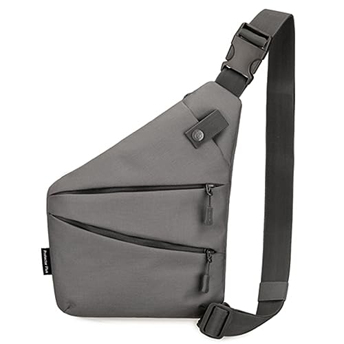 GGYCOB Sling Chest Bag Crossbody Pack Tactical Pocket for Fishing Hiking Riding Travel Anti-theft Daypacks for Men Waterproof 1000D Nylon(Grey)