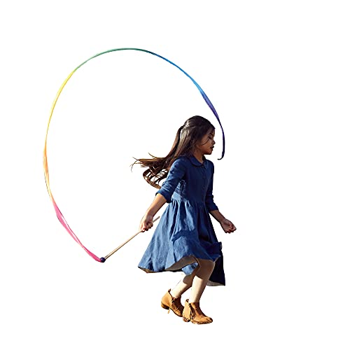 Sarah's Silks Rainbow Streamer - 8' Long Twirling Ribbon Wand for Kids | Montessori and Waldorf Toys
