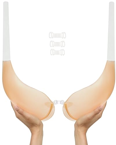 Breast Lift Sticky Bra Backless - Strapless Bra for Big Busted Women Silicone Adhesive Bra Lift Up DDD Nude